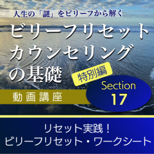 ★単品販売なし★リセット実践！ビリーフリセット・ワークシート 【ビリーフリセット・カウンセリングの基礎】Section17 特別編